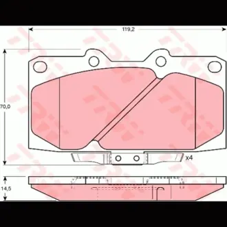 Колодки гальмівні, комплект TRW GDB3131