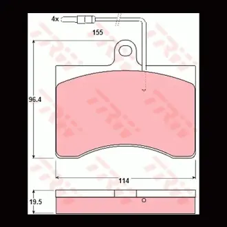 Колодки тормозные, комплект TRW GDB314