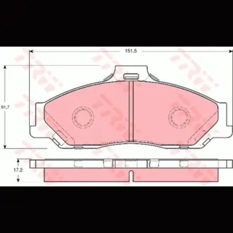 Колодки гальмівні, комплект TRW GDB3238