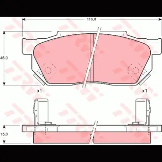 Колодки гальмівні, комплект TRW GDB325