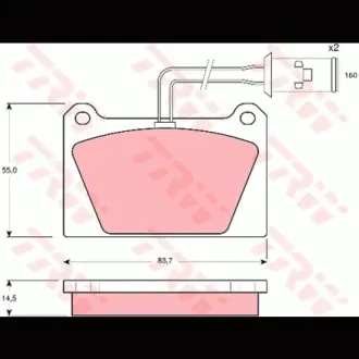Колодки гальмівні, комплект TRW GDB336