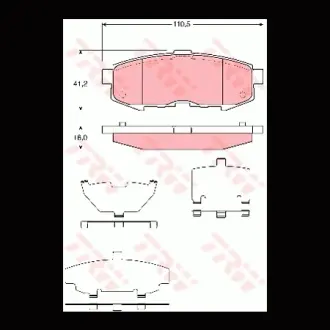 Колодки гальмівні, комплект TRW GDB3406