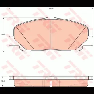 Колодки гальмівні, комплект TRW GDB3455