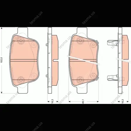 Колодки тормозные, комплект TRW GDB3456 (фото 1)