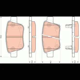 Колодки гальмівні, комплект TRW GDB3456