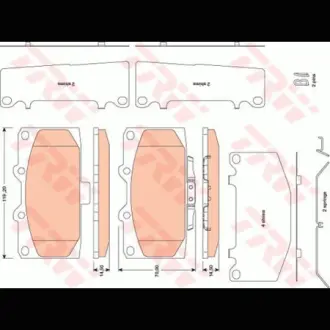 Колодки тормозные, комплект TRW GDB3470