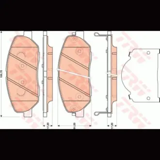 Колодки гальмівні, комплект TRW GDB3483