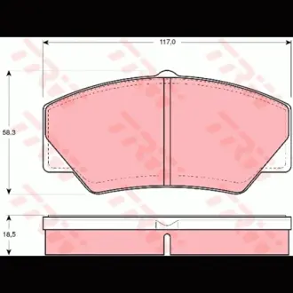 Колодки гальмівні, комплект TRW GDB349