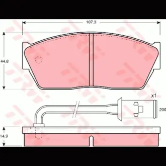 Колодки гальмівні, комплект TRW GDB350