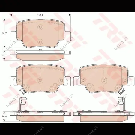 Колодки тормозные, комплект TRW GDB3547 (фото 1)