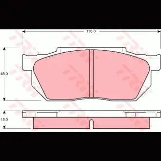 Колодки гальмівні, комплект TRW GDB358