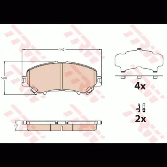 Колодки гальмівні, комплект TRW GDB3631