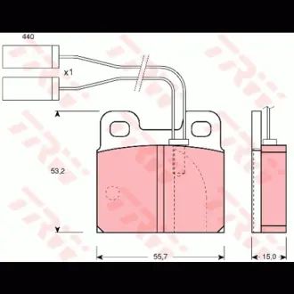 Колодки гальмівні, комплект TRW GDB363