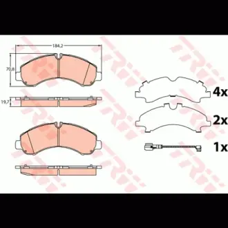 Колодки гальмівні, комплект TRW GDB3645