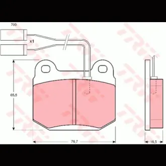 Колодки гальмівні, комплект TRW GDB364