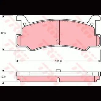 Колодки гальмівні, комплект TRW GDB375