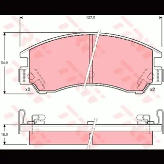 Колодки гальмівні, комплект TRW GDB380