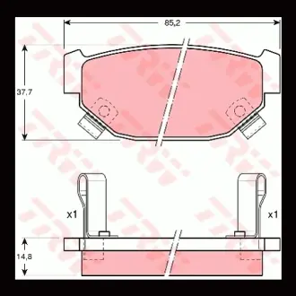 Колодки гальмівні, комплект TRW GDB381