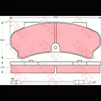 Колодки гальмівні, комплект TRW GDB397