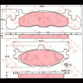 Колодки тормозные, комплект TRW GDB4003