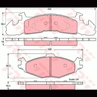 Колодки гальмівні, комплект TRW GDB4007