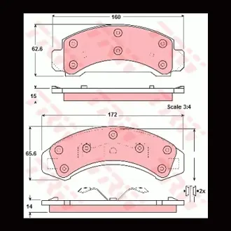 Колодки гальмівні, комплект TRW GDB4013