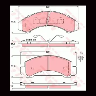 Колодки гальмівні, комплект TRW GDB4021