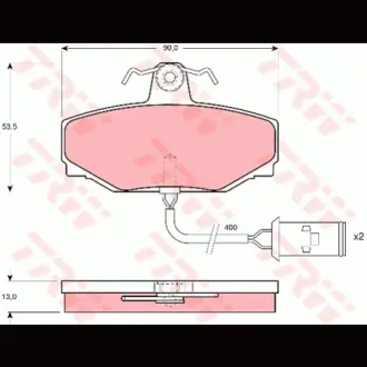 Колодки гальмівні, комплект TRW GDB412