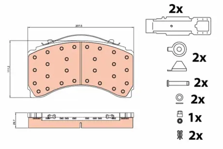 Колодки гальмівні, комплект TRW GDB5117