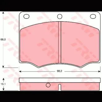 Колодки гальмівні, комплект TRW GDB674