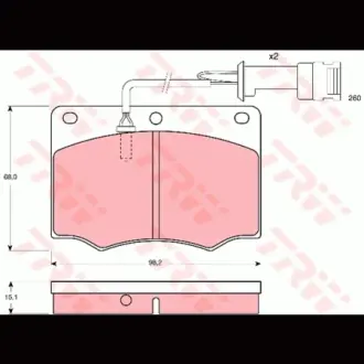 Колодки гальмівні, комплект TRW GDB691