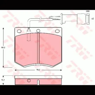 Колодки гальмівні, комплект TRW GDB693