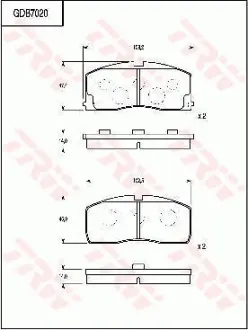 Колодки тормозные, комплект TRW GDB7020