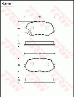 Колодки гальмівні, комплект TRW GDB7243