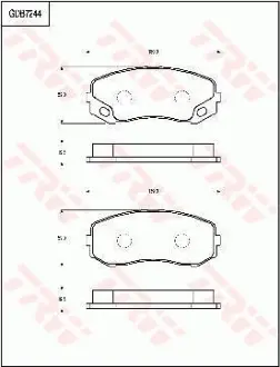 Колодки тормозные, комплект TRW GDB7244