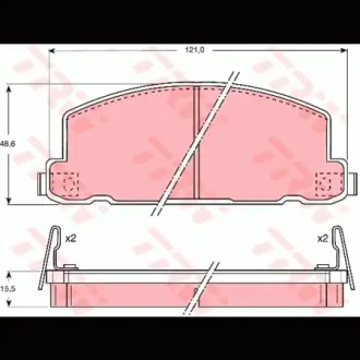 Колодки гальмівні, комплект TRW GDB749