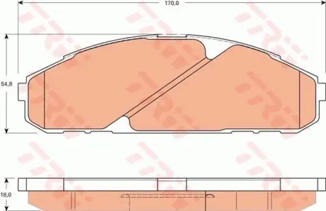 Колодки гальмівні, комплект TRW GDB7534