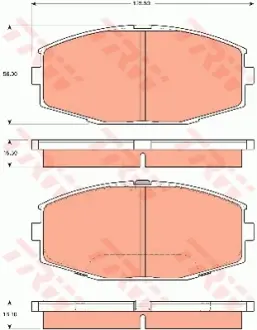 Колодки гальмівні, комплект TRW GDB7564