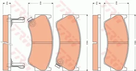 Колодки гальмівні, комплект TRW GDB7578