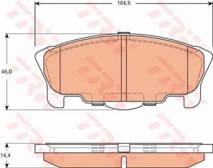 Колодки гальмівні, комплект TRW GDB7585