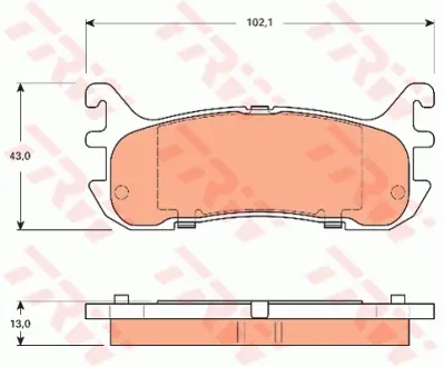 Колодки гальмівні, комплект TRW GDB7594