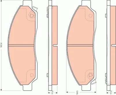 Колодки тормозные, комплект TRW GDB7619