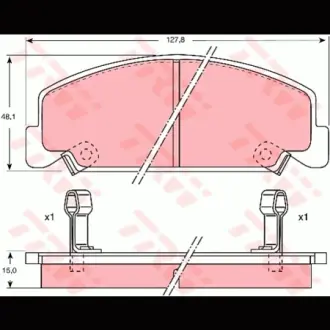 Колодки гальмівні, комплект TRW GDB764