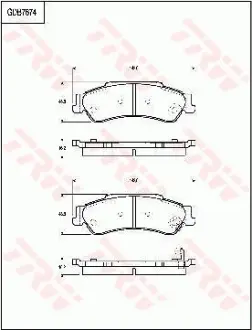 Колодки гальмівні, комплект TRW GDB7674
