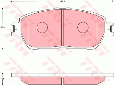 Колодки гальмівні, комплект TRW GDB7677