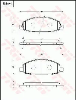 Колодки тормозные, комплект TRW GDB7744