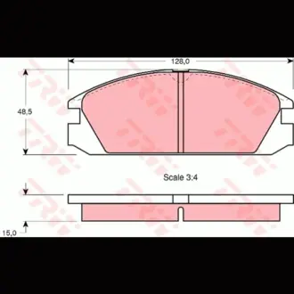 Колодки гальмівні, комплект TRW GDB784