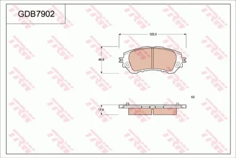Колодки тормозные, комплект TRW GDB7902
