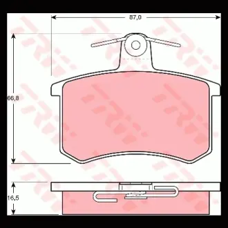 Колодки тормозные, комплект TRW GDB814