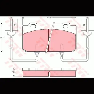 Колодки гальмівні, комплект TRW GDB902